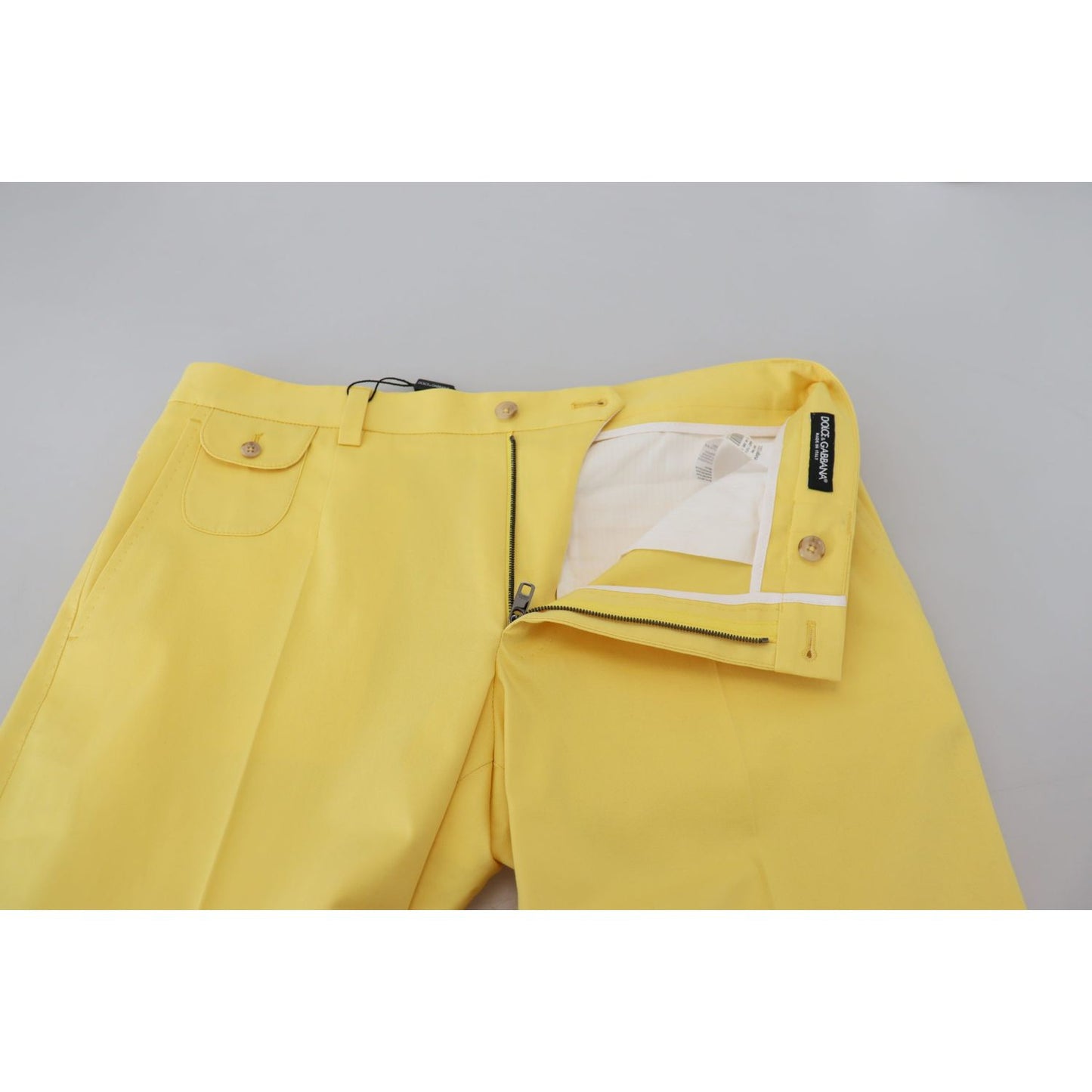 Dolce & Gabbana | Sun-Kissed Yellow Cotton Trousers| McRichard Designer Brands   