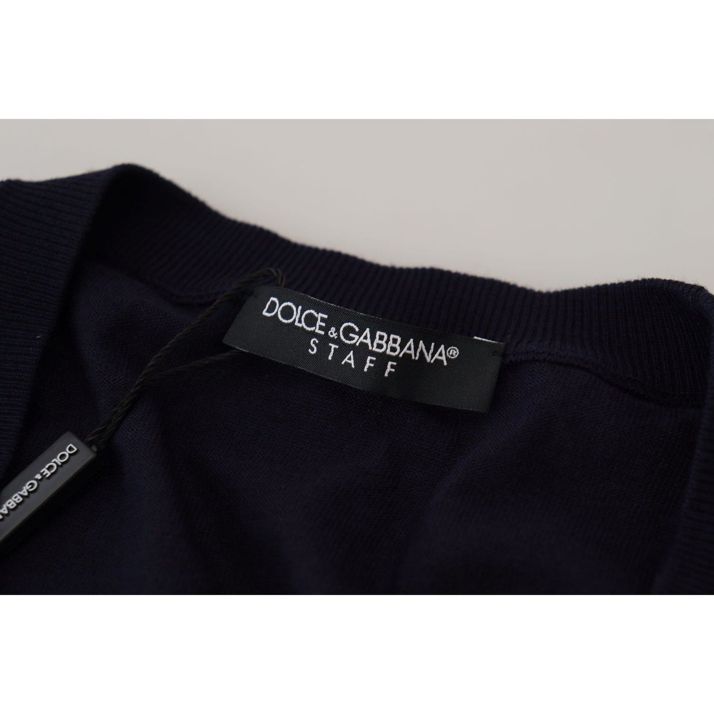 Dolce & Gabbana Elegant Virgin Wool Cardigan Sweater in Blue blue-wool-staff-down-cardigan-sweater