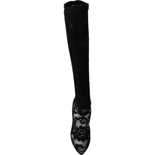 Dolce & Gabbana Elegant Black Stretch Sock Pumps elegant-black-stretch-sock-pumps