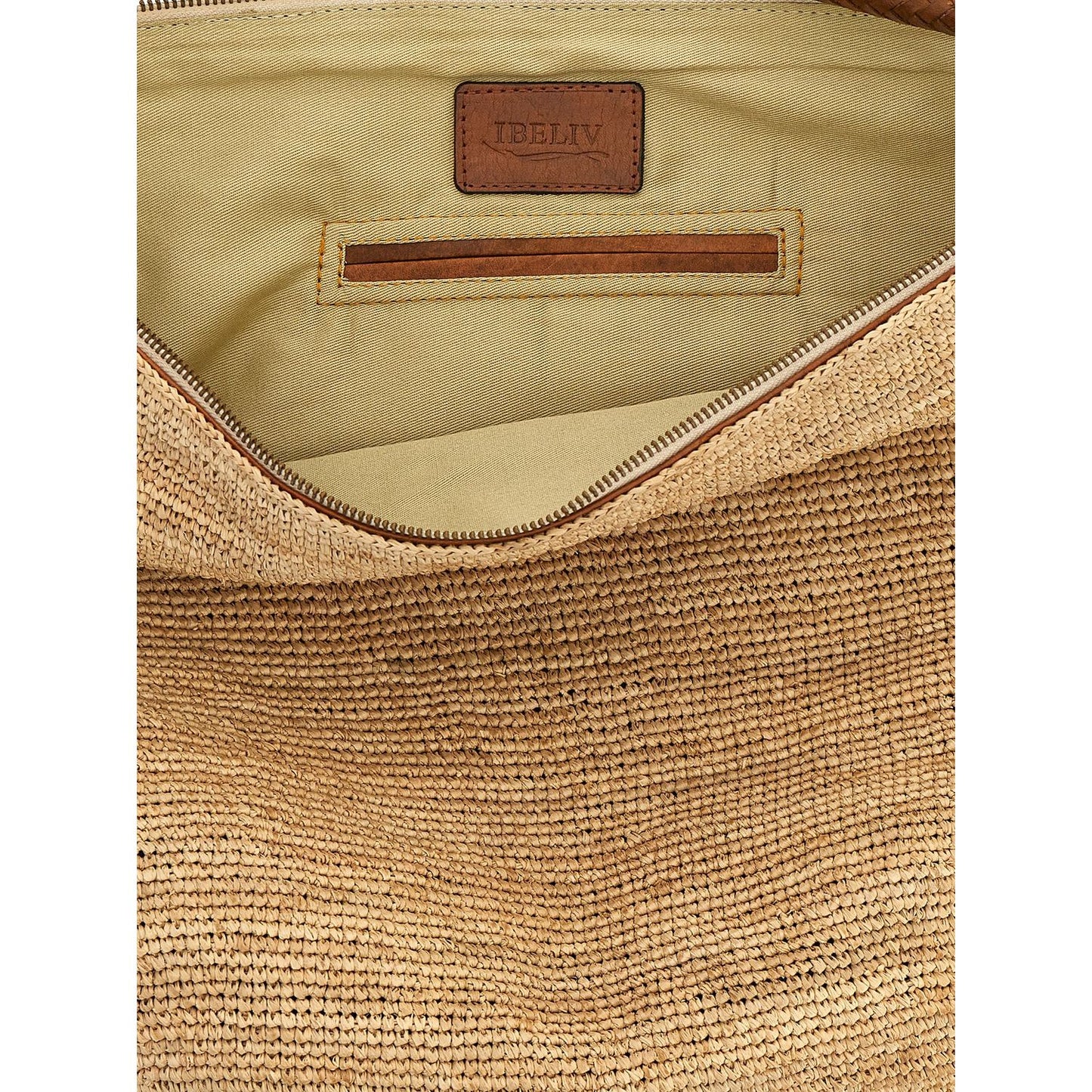 Ibeliv Beige Raffia Shoulder Bag