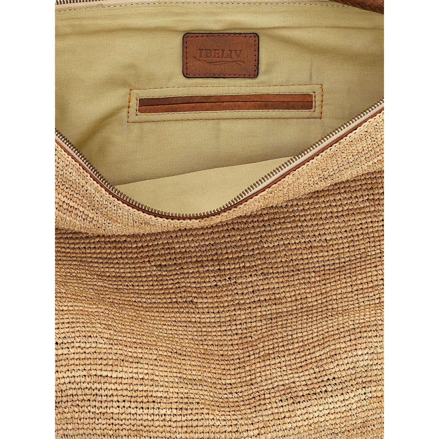 Ibeliv Beige Raffia Shoulder Bag
