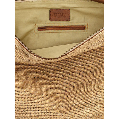 Ibeliv Beige Raffia Shoulder Bag