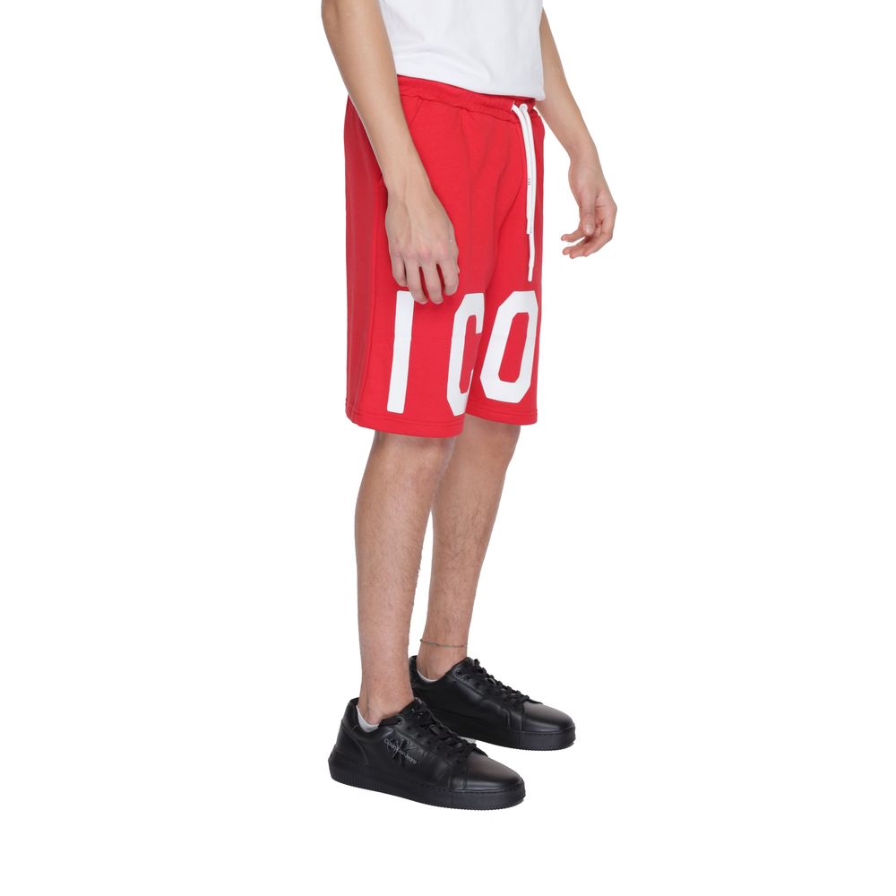 Icon Red Cotton Bermuda Shorts