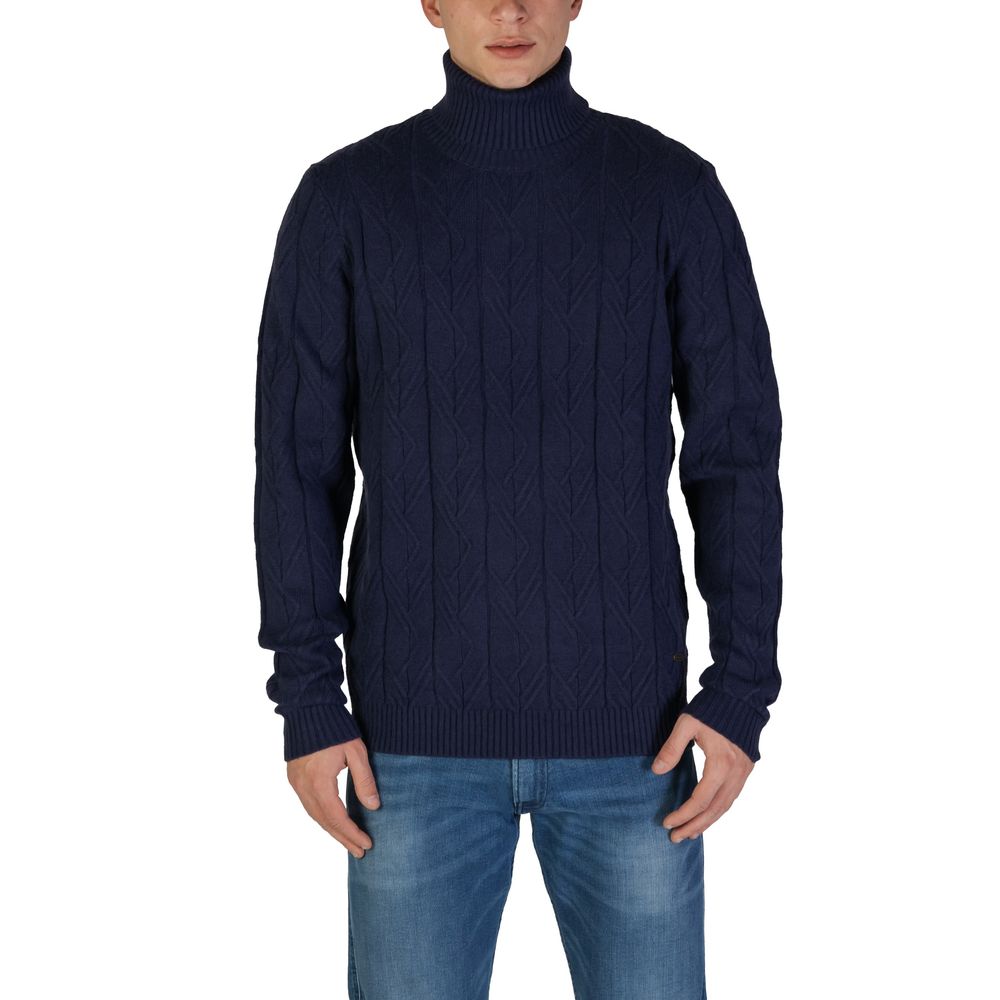 In My Hood Blue Polyester Turtleneck