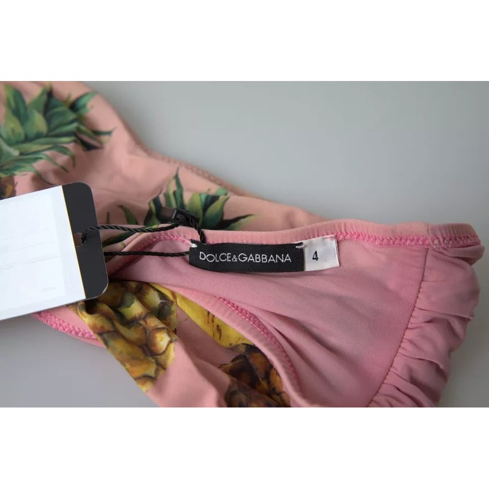 Dolce & Gabbana Pink Printed Beachwear Bikini Top Swimsuit pink-printed-beachwear-bikini-top-swimsuit