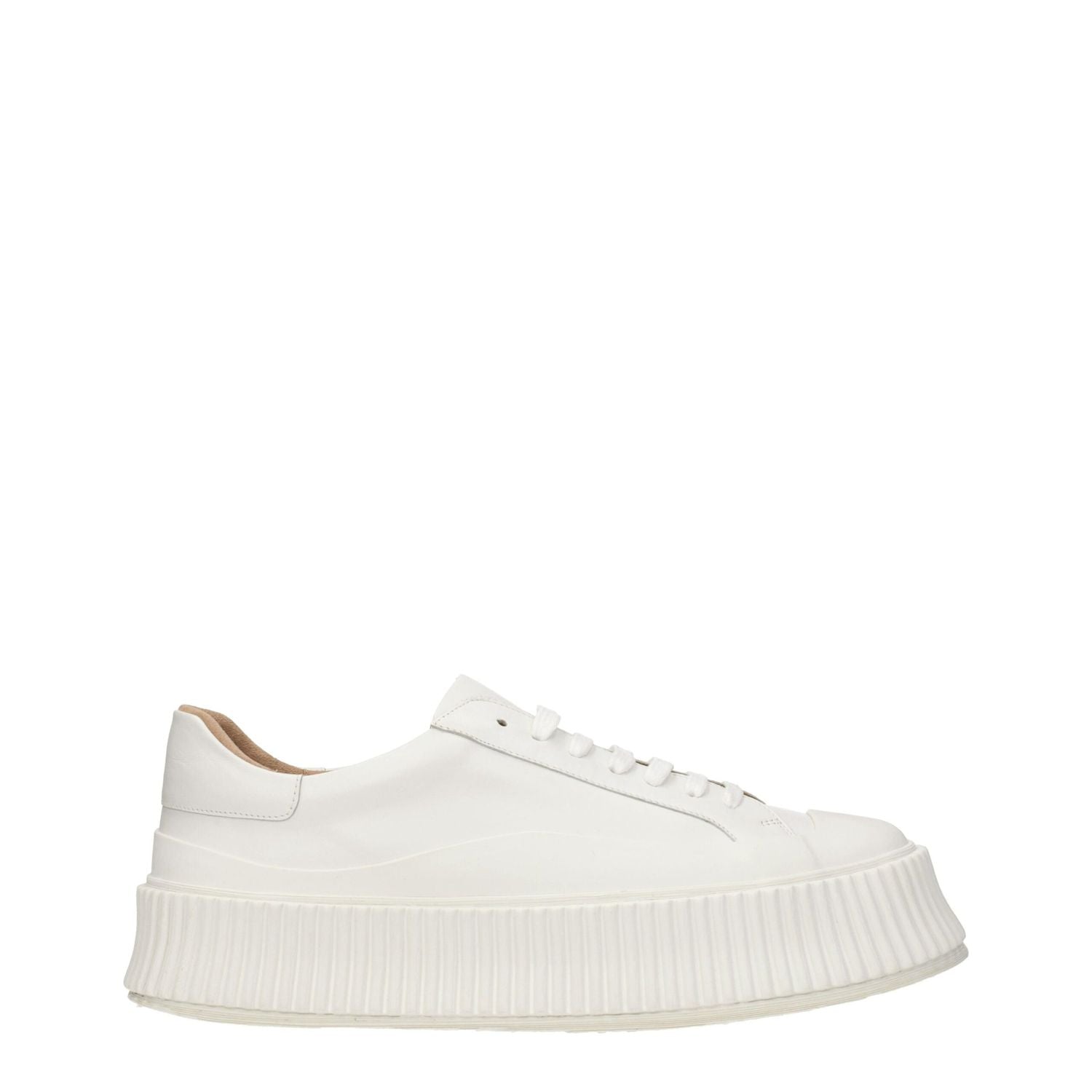 Jil Sander White Leather Platform Sneakers