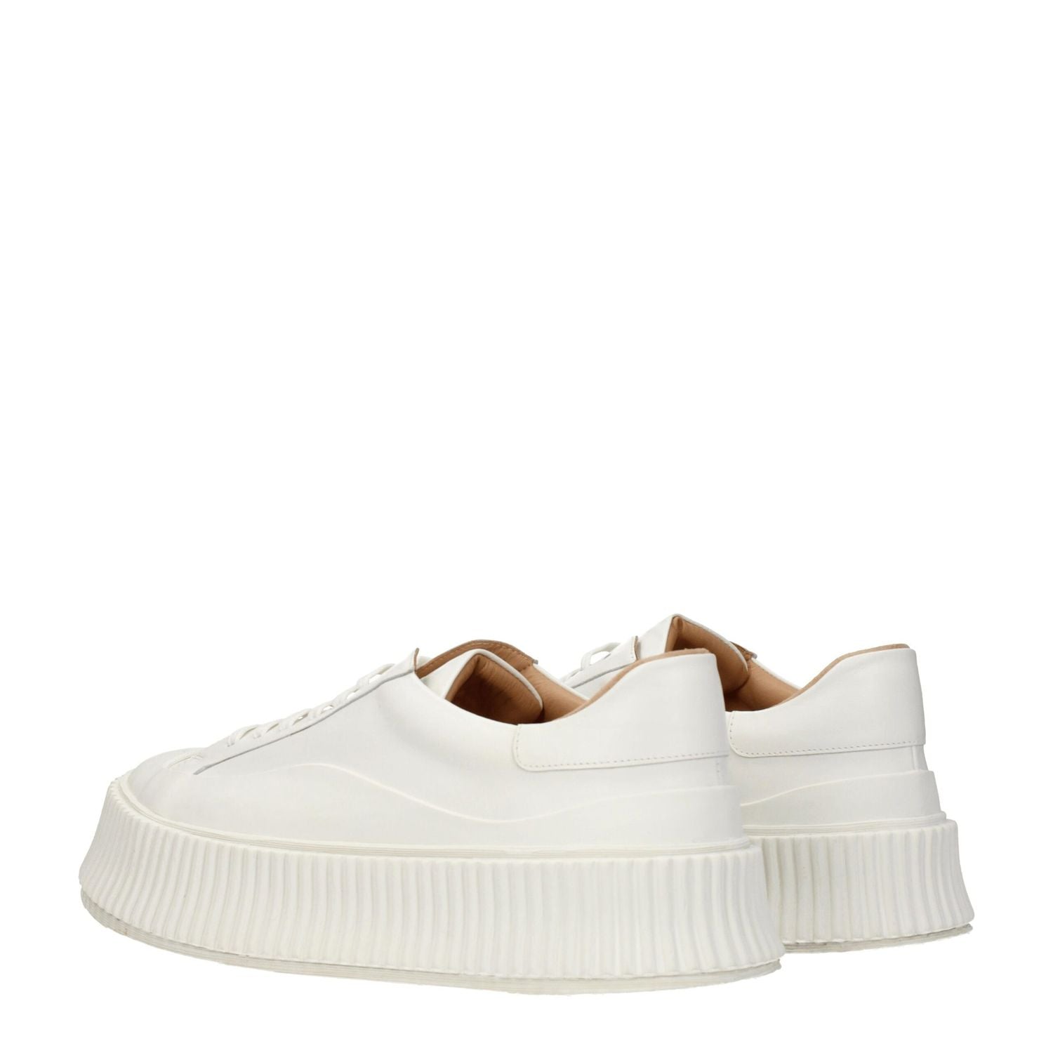 Jil Sander White Leather Platform Sneakers