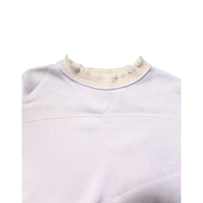 Jil Sander White Viscose Crew Neck Long Sleeves Pullover Sweater Jil Sander