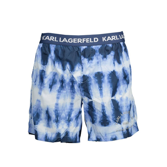 Karl Lagerfeld Azzurro Polyester Men's Swim Trunk Karl Lagerfeld