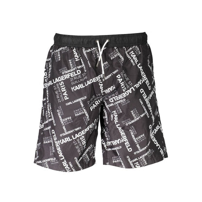 Karl Lagerfeld Nero Polyester Men Swimwear Boxer Karl Lagerfeld