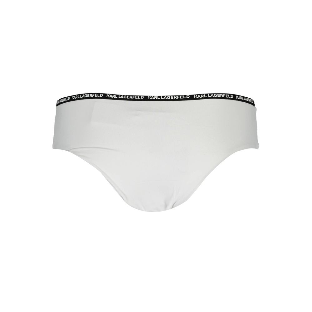 Karl Lagerfeld White Polyamide Women's Swim Brief Karl Lagerfeld