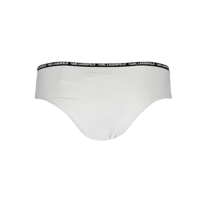 Karl Lagerfeld White Polyamide Women's Swim Brief Karl Lagerfeld