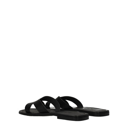 Kenzo Black Leather Slippers Kenzo
