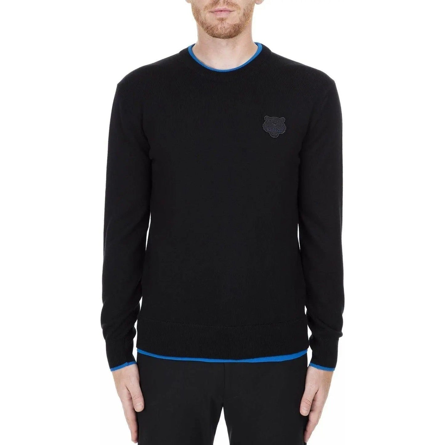 Kenzo Sleek Black Roundneck Sweater with Blue Accents sleek-black-roundneck-sweater-with-blue-accents Kenzo-_-Sleek-Black-Roundneck-Sweater-with-Blue-Accents-_-McRichard-Designer-Brands-113101084.jpg