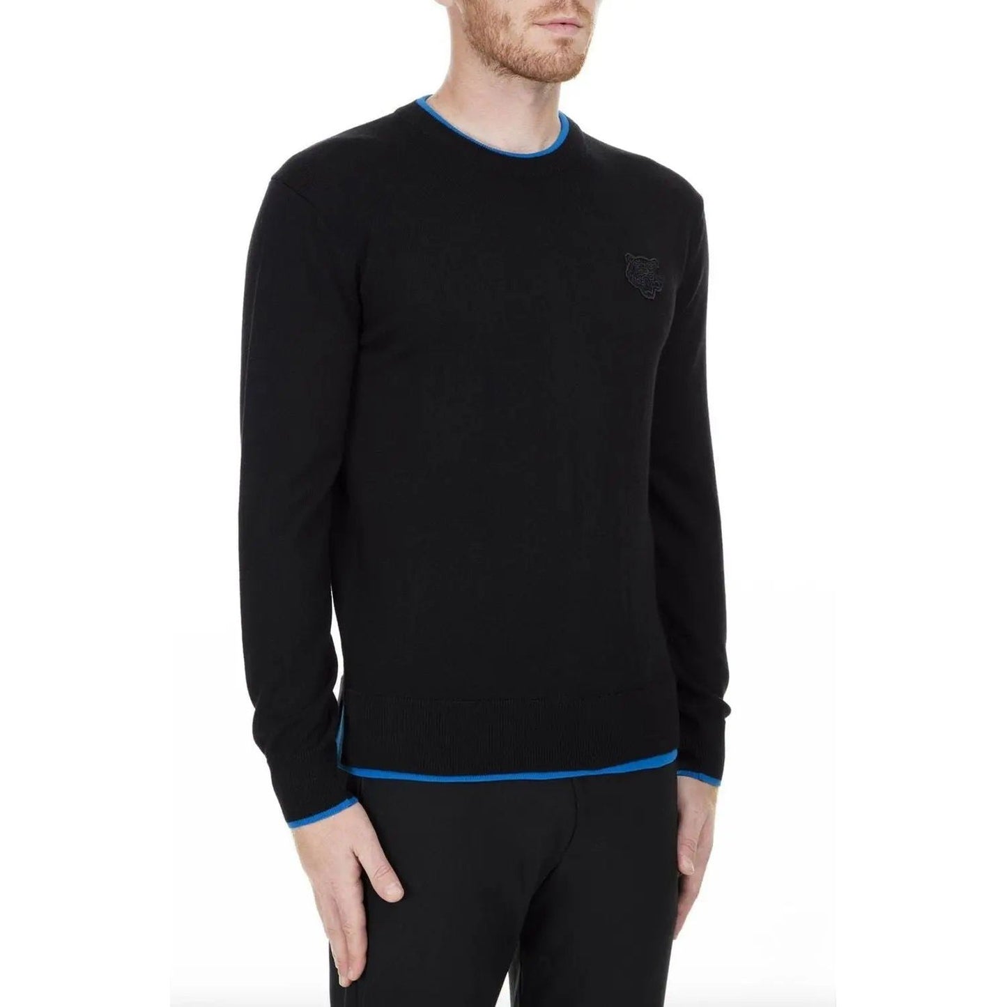 Kenzo Sleek Black Roundneck Sweater with Blue Accents sleek-black-roundneck-sweater-with-blue-accents Kenzo-_-Sleek-Black-Roundneck-Sweater-with-Blue-Accents-_-McRichard-Designer-Brands-113101244.jpg