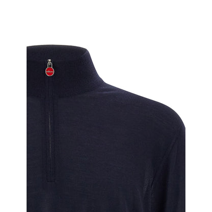 Kiton Blue Wool Cardigan