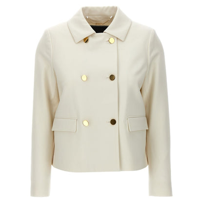Kiton White Virgin Wool Full-Length Jacket