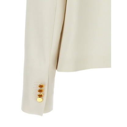 Kiton White Virgin Wool Full-Length Jacket
