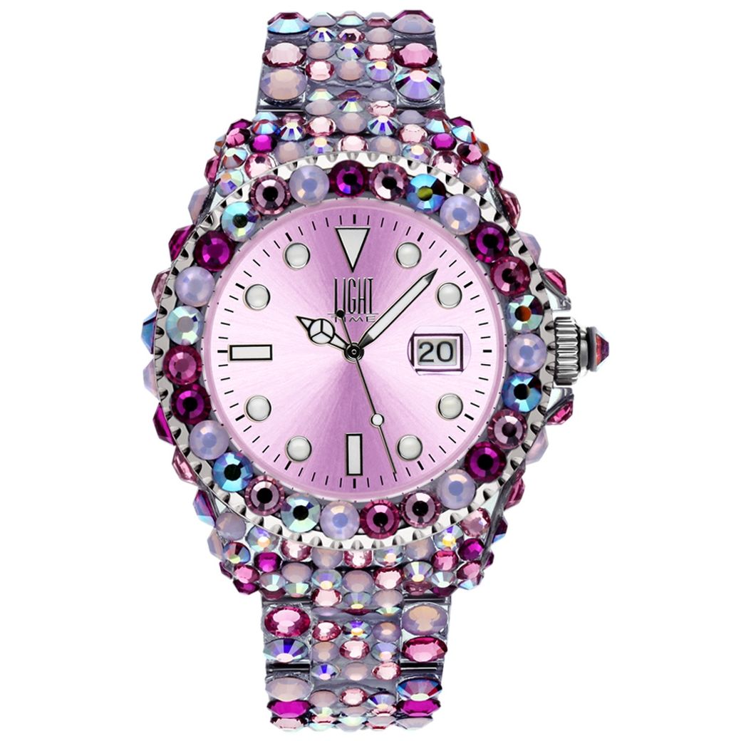 LIGHT TIME Mod. MEDITERRANEO - Full Strass / Pink-0