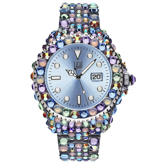 LIGHT TIME Mod. MEDITERRANEO - Full Strass / Light Blue-0