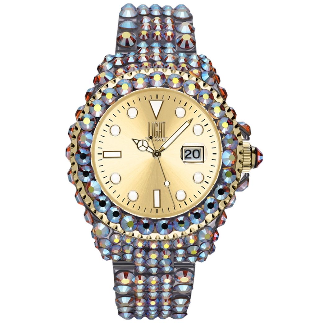 LIGHT TIME Mod. MEDITERRANEO - Full Strass / Gold-0