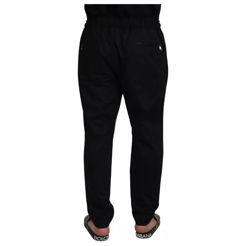 Black Jogging Trouser Cotton Stretch Pants