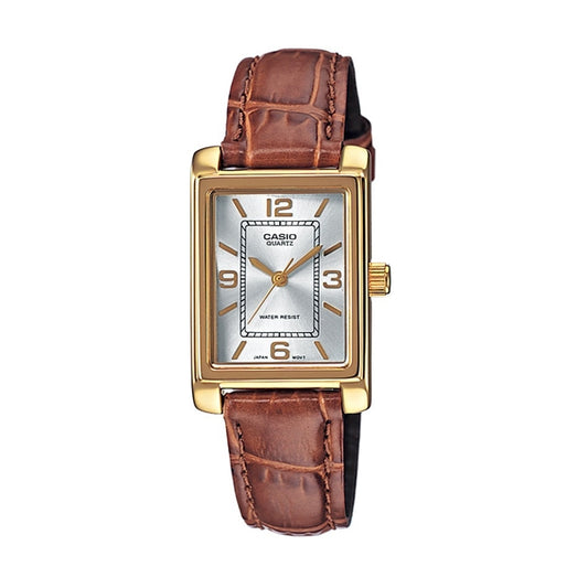 CASIO COLLECTION Mod. TANK, LEATHER - ARGENTEE Lady,READY STOCKED WATCHES,Wristwatch