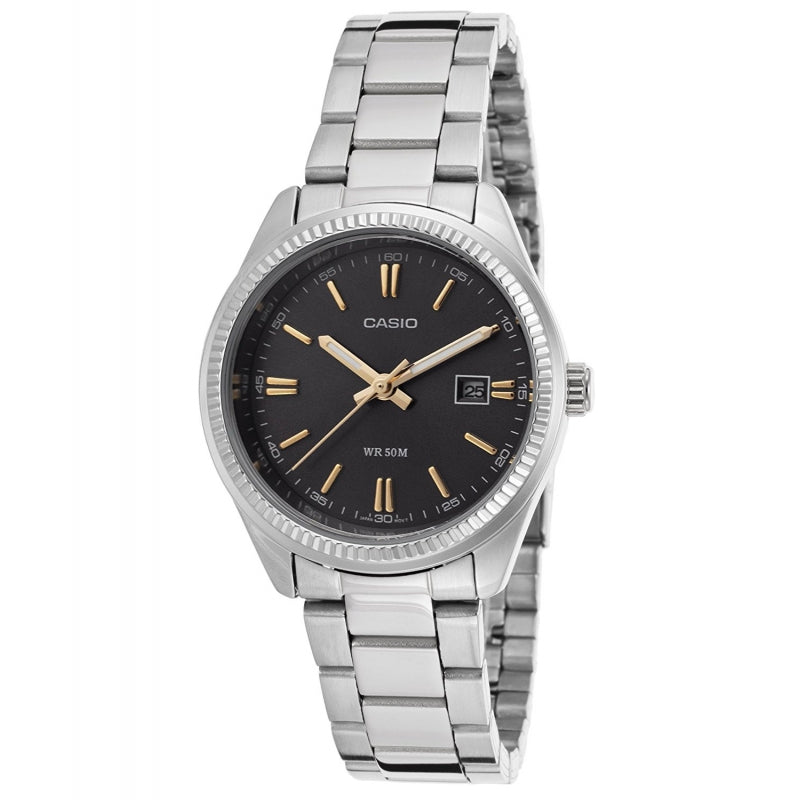 CASIO COLLECTION Mod. LADY DATE - BLACK, GOLD INDEXES
