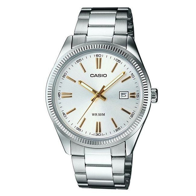 CASIO COLLECTION Mod. LADY DATE - ARGENTEE. GOLD INDEXES