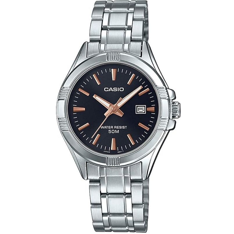 CASIO COLLECTION Mod. LADY DATE - BLACK, BRONZE INDEXES
