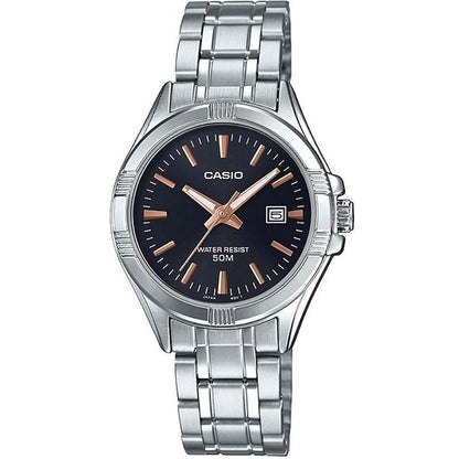 CASIO COLLECTION Mod. LADY DATE - BLACK, BRONZE INDEXES