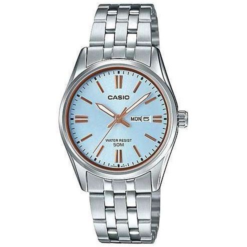 CASIO COLLECTION Mod. LADY DAY & DATE - LIGHT BLUE, BRONZE INDEXES