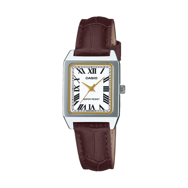 CASIO COLLECTION Mod. TANK, LEATHER - WHITE Lady,READY STOCKED WATCHES,Wristwatch