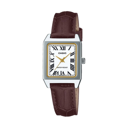 CASIO COLLECTION Mod. TANK, LEATHER - WHITE Lady,READY STOCKED WATCHES,Wristwatch