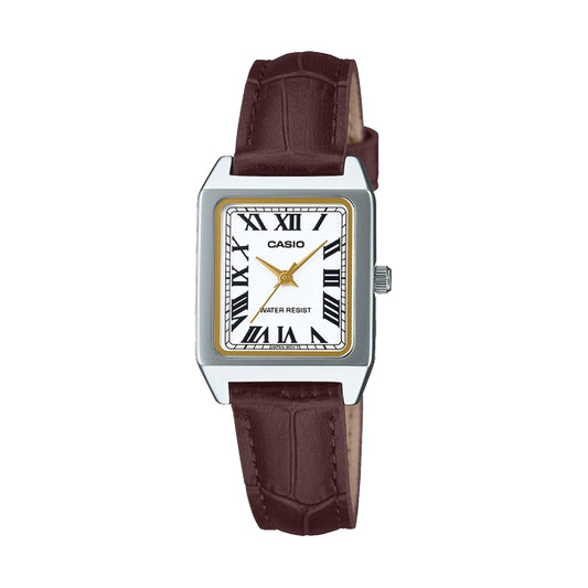 CASIO COLLECTION Mod. TANK, LEATHER - WHITE Lady,READY STOCKED WATCHES,Wristwatch
