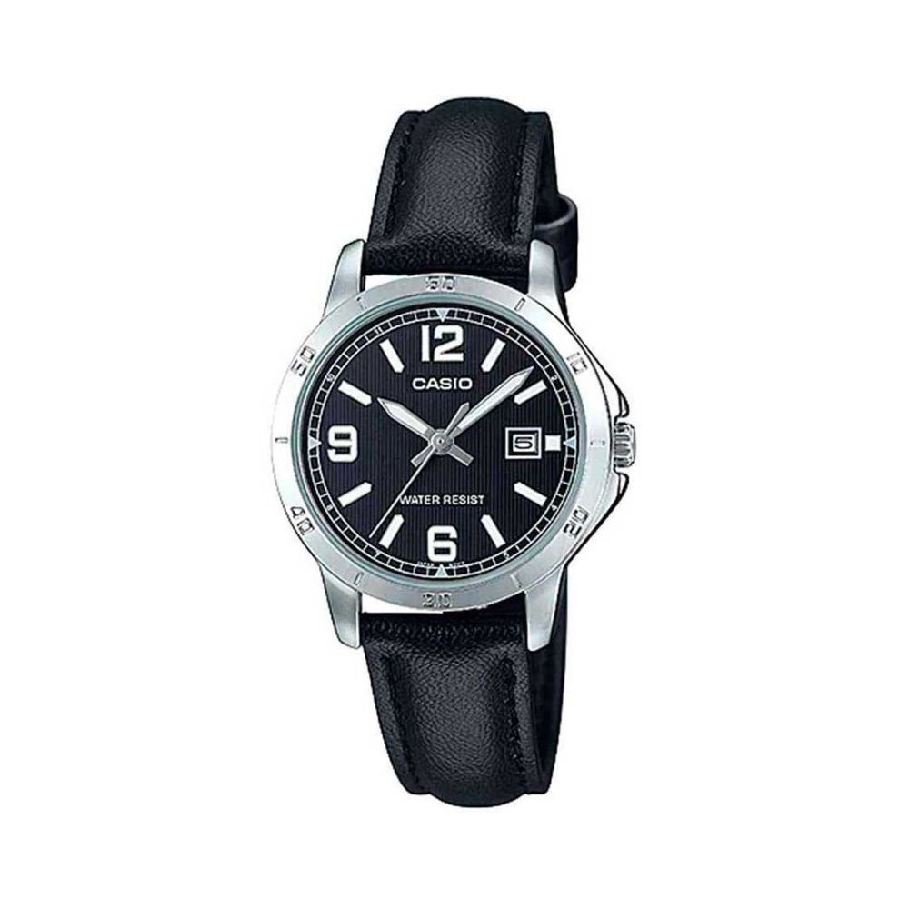 CASIO COLLECTION Mod. LADY DATE, LEATHER - BLACK