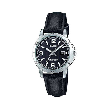 CASIO COLLECTION Mod. LADY DATE, LEATHER - BLACK