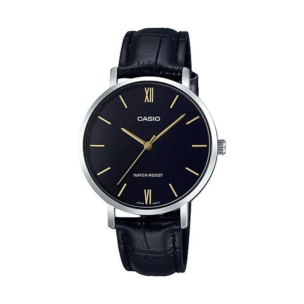 CASIO COLLECTION Mod. MINIMAL, LEATHER - BLACK