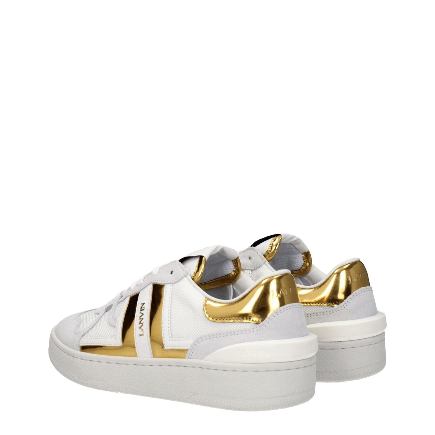 Lanvin White Fabric Low Top Sneakers