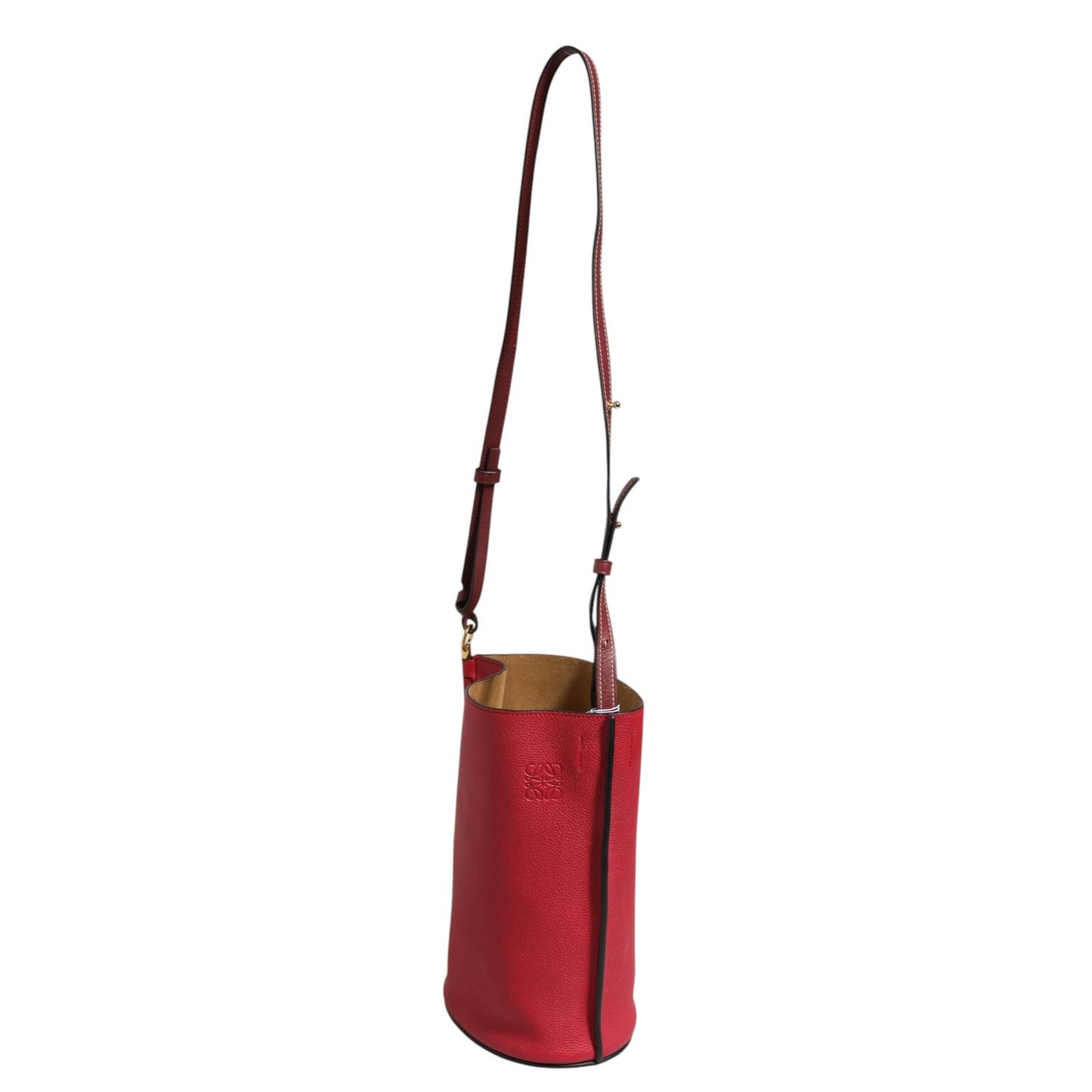 Loewe Gate Raspberry & Wine Leather Bucket Bag