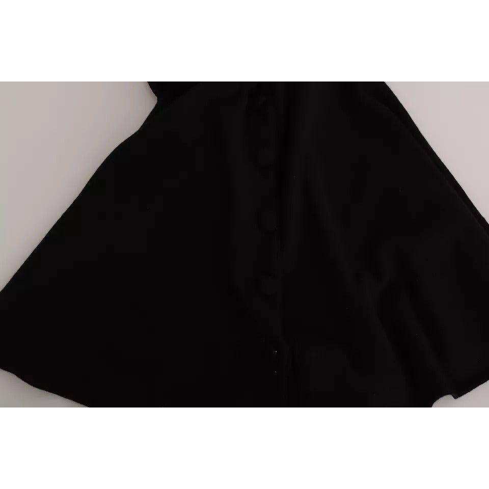 Dolce & Gabbana Black Cashmere Long Sleeve Sheath Midi Dress black-cashmere-long-sleeve-sheath-midi-dress