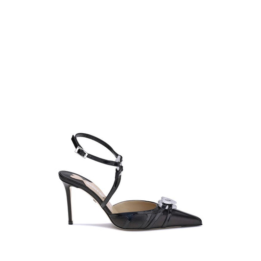 MACH & MACH Black Napa Leather / Calf Bos Taurus High Heel Pumps MACH & MACH