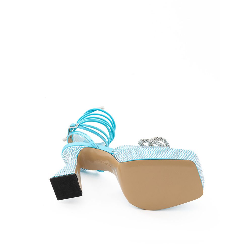 MACH & MACH Blue Leather Platform Sandals MACH & MACH