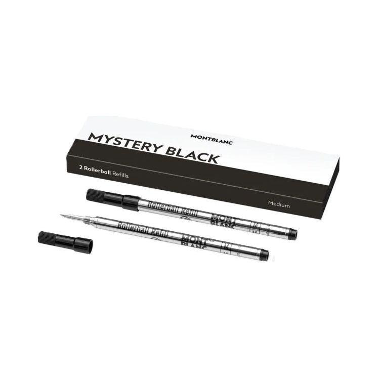 MONTBLANC Mod. MISTERY BLACK - REFILLS ROLLER BALL PEN - MEDIUM -2 PCS FASHION ACCESSORIES