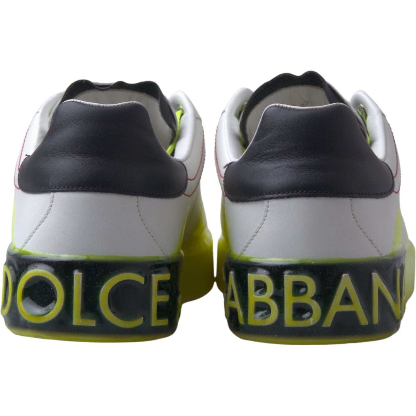 Dolce & Gabbana Sleek Portofino Low Top Leather Sneakers white-yellow-portofino-leather-sneakers-shoes