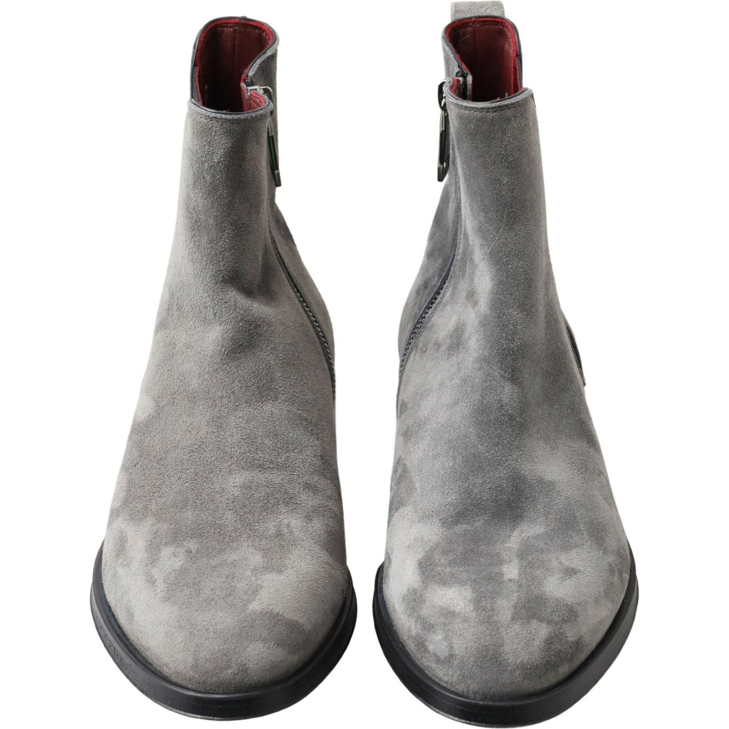 Dolce & Gabbana Elegant Gray Chelsea Leather Boots gray-leather-men-ankle-boots-shoes