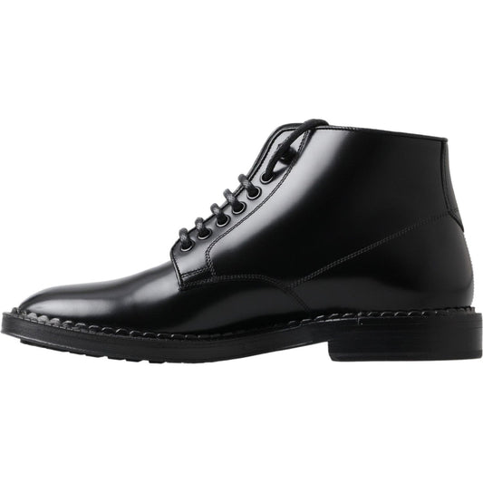 Dolce & GabbanaElegant Black Leather Men's BootsMcRichard Designer Brands£559.00