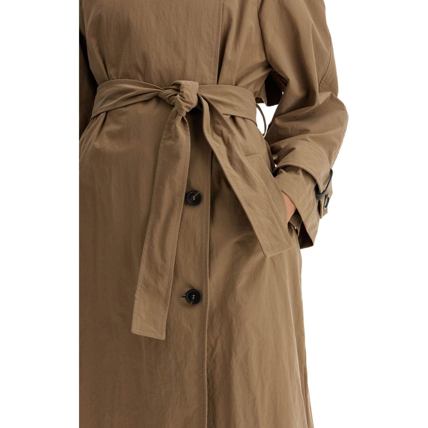 Brunello Cucinelli 'trench coat with shiny cuff details Jackets Brunello Cucinelli