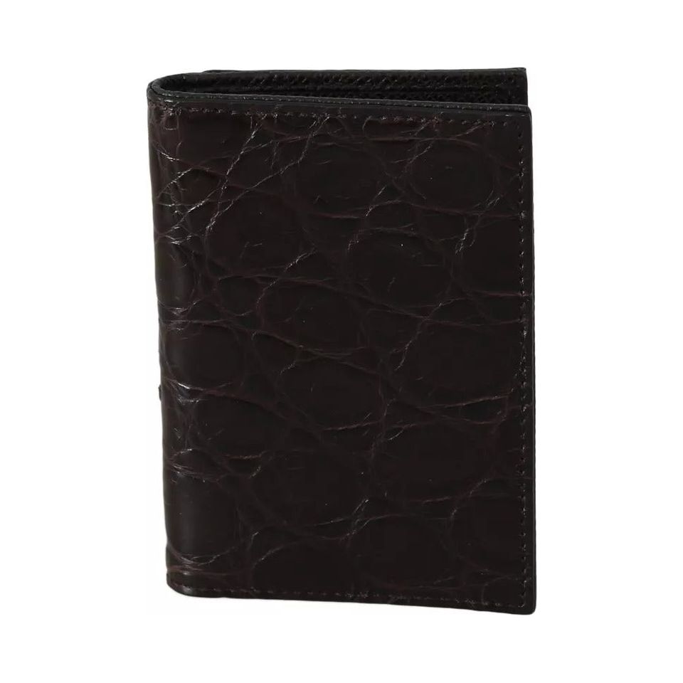 Dolce & Gabbana Brown 100% Caiman Mens Cardholder Case Cover Wallet brown-100-caiman-mens-cardholder-case-cover-wallet