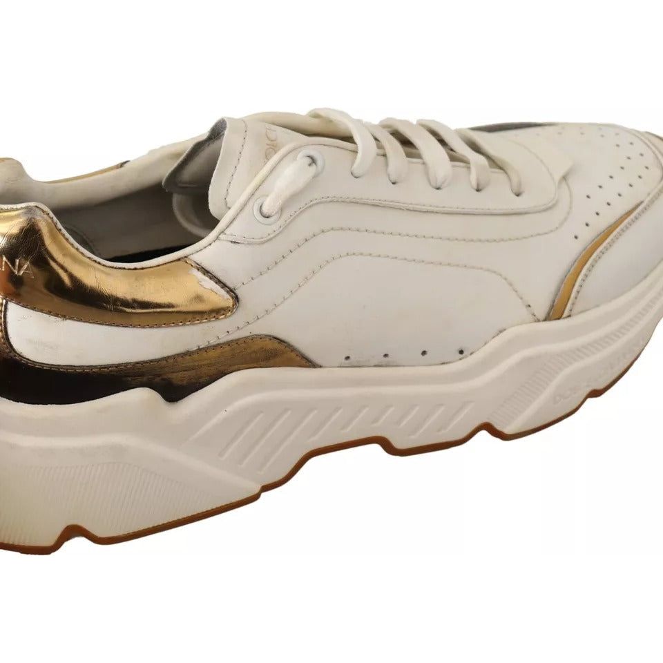 White Gold Leather Sport DAYMASTER Sneakers Shoes